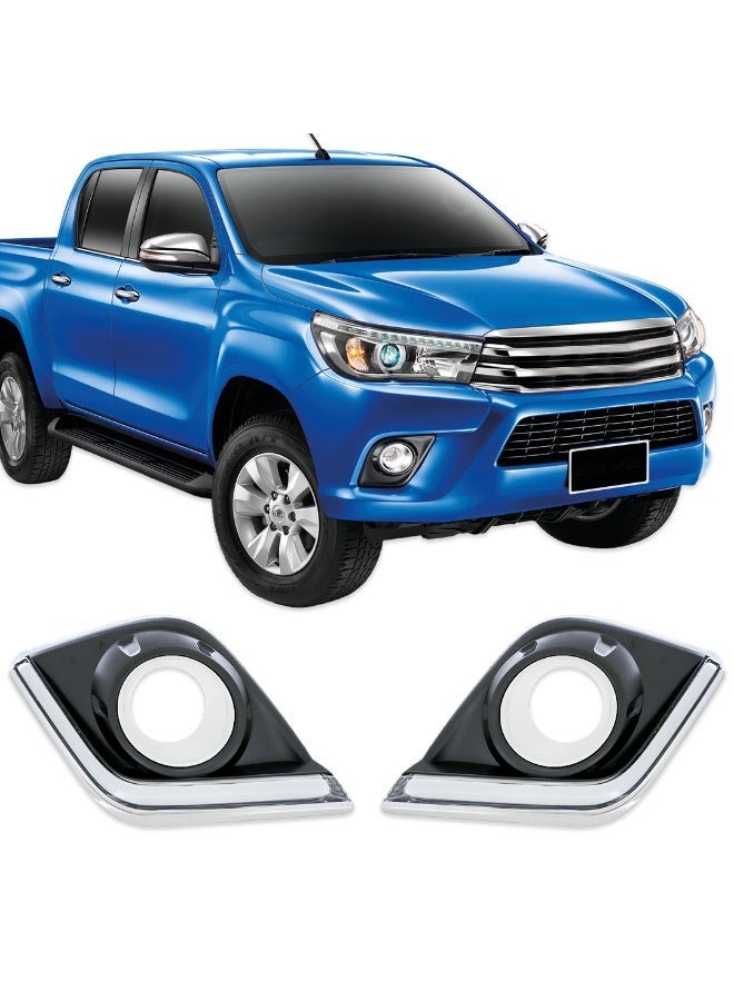 DLAA Pack of 2 Front Black Cover High Power TY817L2L Daytime Running Only with LED & Chrome Rim and Wires Suitable for Hilux Vigo 2015 | 1 Year International Warranty - Image 1